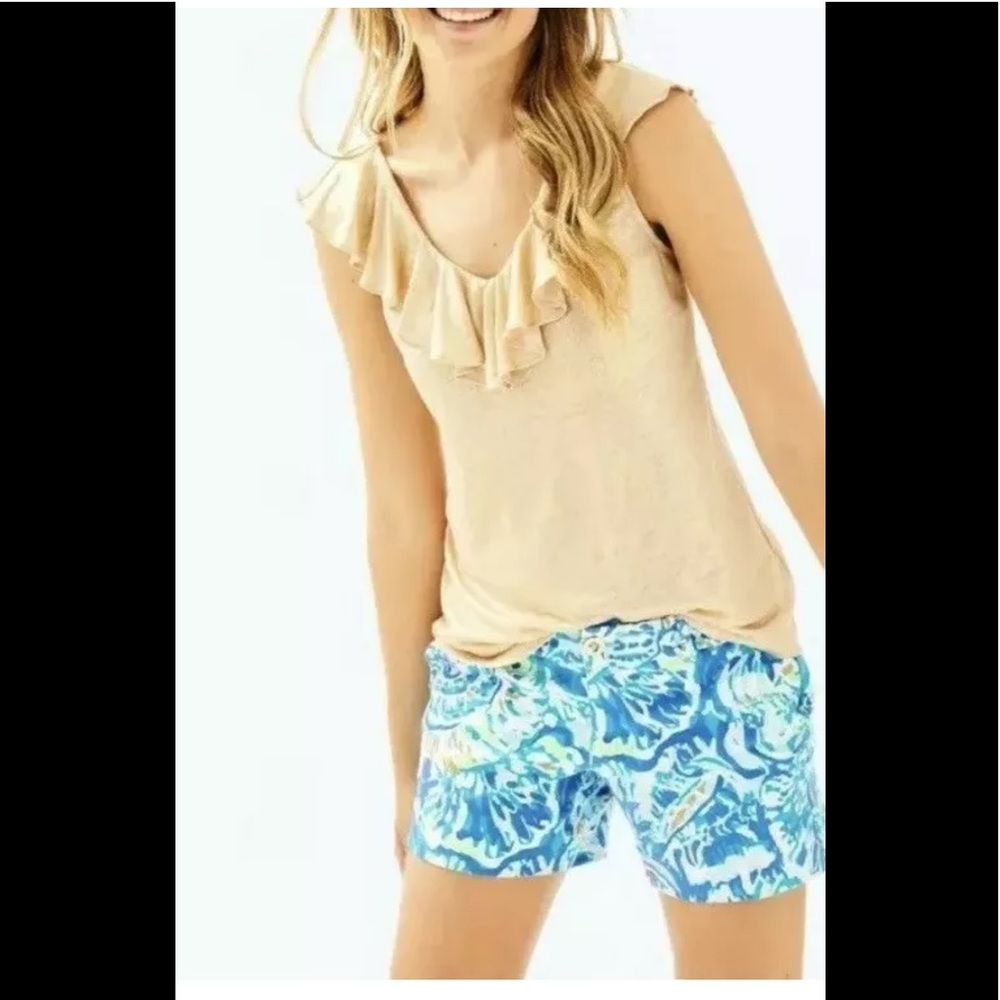 Lilly Pulitzer Alessa Gold Metallic Top